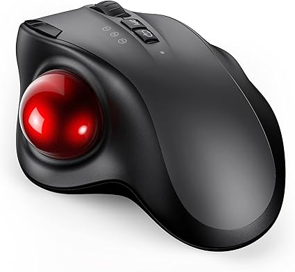 Bluetooth Trackball Mouse, 2.4G USB Wireless & Bluetooth Ergonomic Mice Rechargeable with USBC Port and 3 DPI