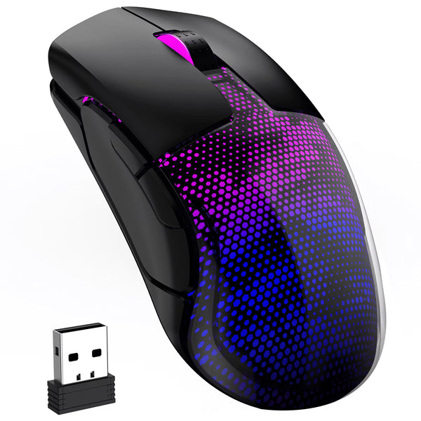 Wireless Gaming Mouse,6 Programmable Buttons,75H Battery Life,Snake-Skin Rgb,Rechargeable Gaming Mice