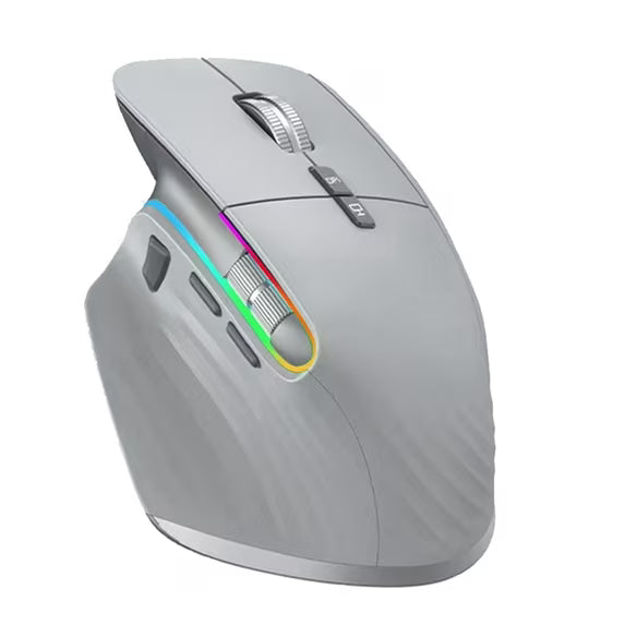 Wireless Mouse Bluetooth 5.0 2.4G Portable Optical Ergonomic Right Hand Computer Mice Gray
